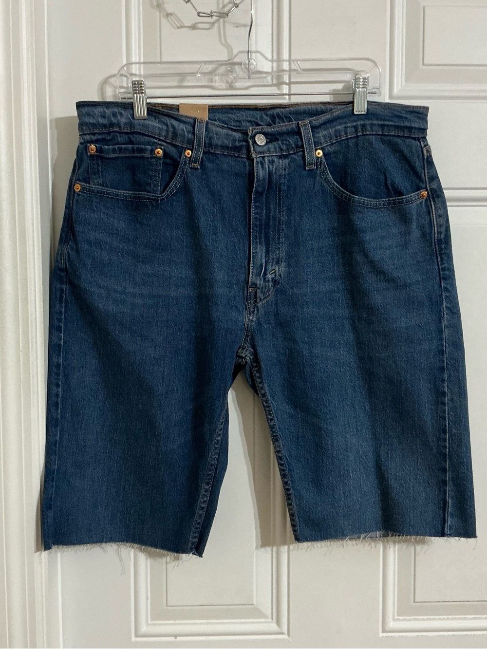 Levi's 505 Dark Blue Denim Cutoff Shorts Size 36